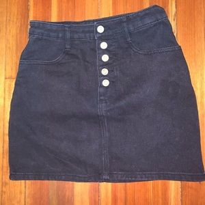 john galt (brandy) black jean skirt